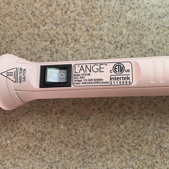 L'ange Hair Ondulé Curling Wand 1.25 inch blush pink rotating barrel - Picture 2 of 5